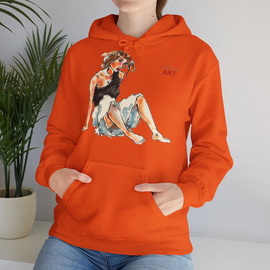 Unisex Heavy Blend™ Hooded Sweatshirt - Motiv Frontseite "Rosa", H 28 cm & Rückseite "Rosa", H 34 cm