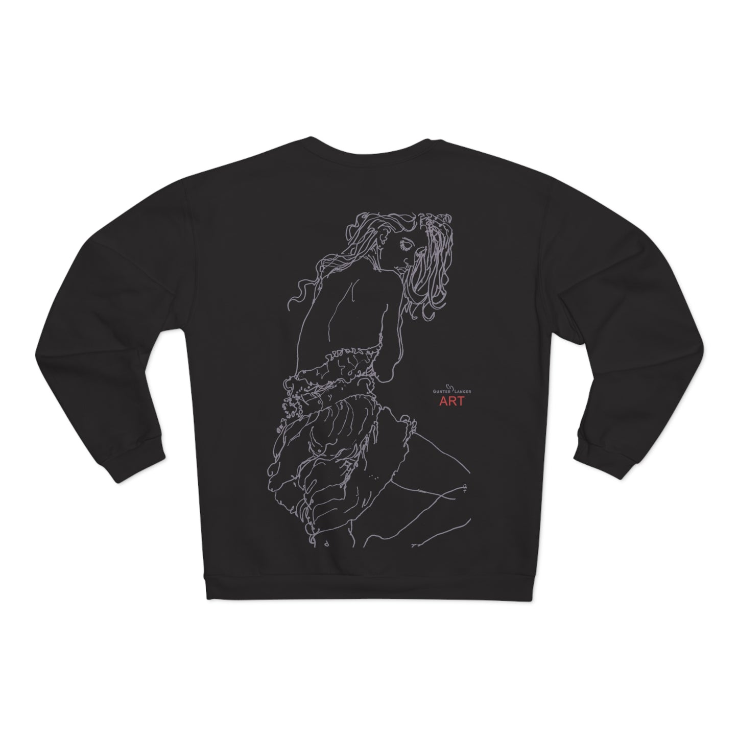Unisex Sweatshirt - Motiv: Front Giselle H49 cm & Rückseite Giselle,  H49 cm (grau)