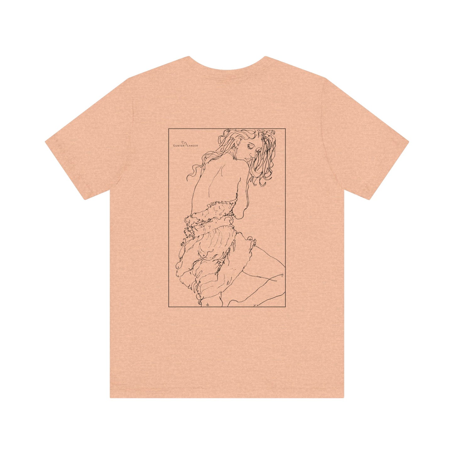 Unisex Jersey Short Sleeve Tee - Motiv: Rückseite Giselle, Kasten, H 40 cm
