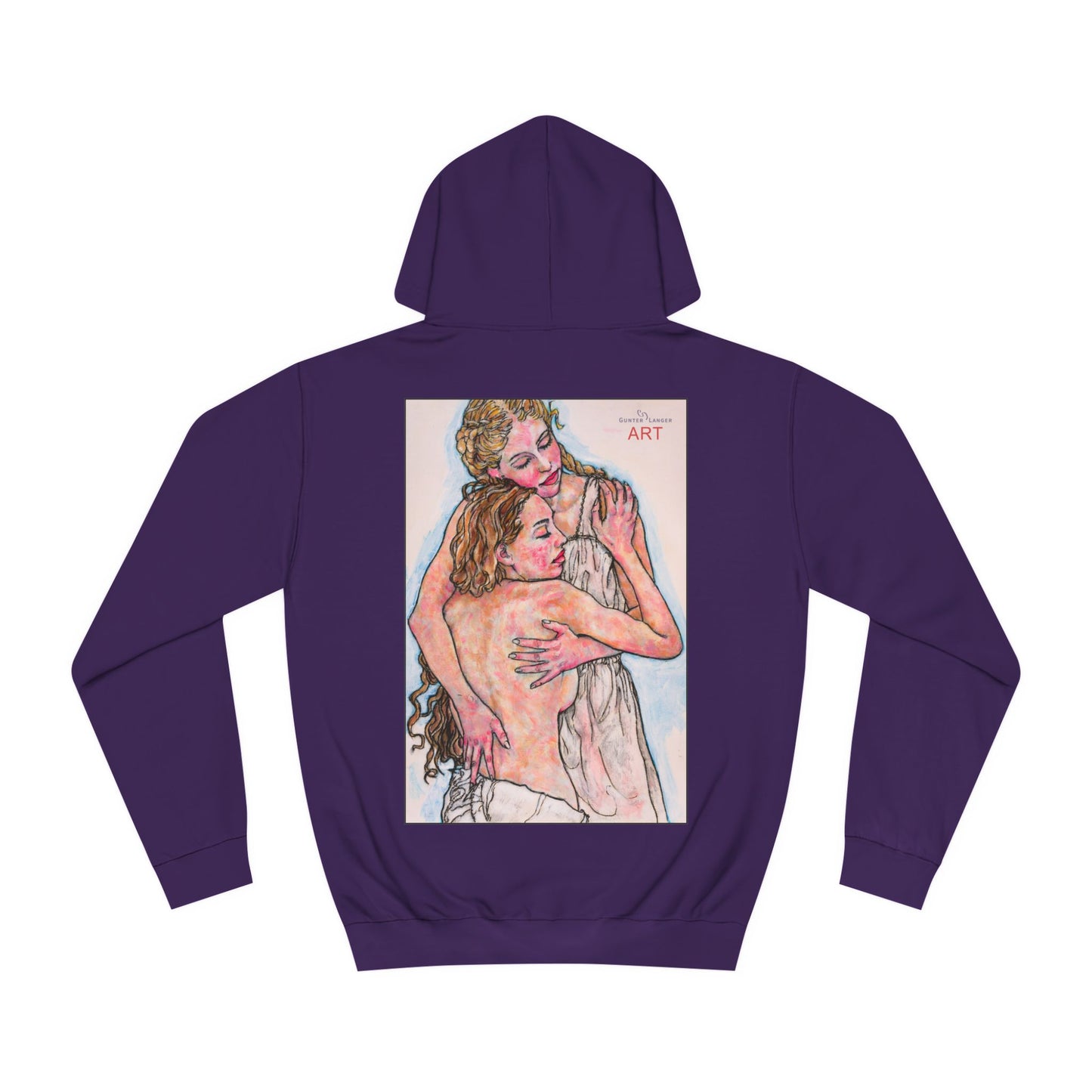 Unisex College Hoodie -  Mutter und Tochter - Motiv: Rückseite Geborgenheit