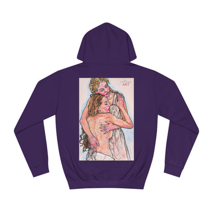 Unisex College Hoodie -  Mutter und Tochter - Motiv: Rückseite Geborgenheit