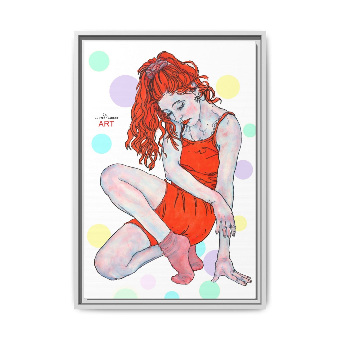 Matte Canvas, Framed (Multi-color) - Motiv:  Julia, Farbkreise, Format klein H 30,5 bis 76,2 cm