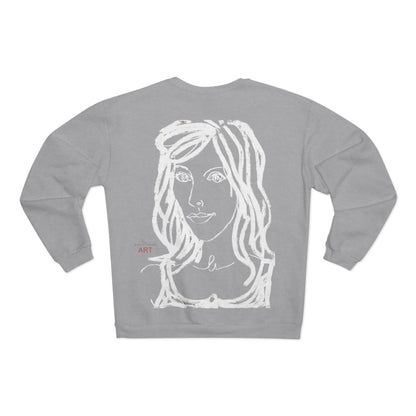 Unisex Crew Neck Sweatshirt (EU) - Motiv: Front Esther &  Rückseite Esther (weiß)