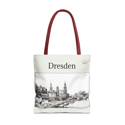 Tote Bag (AOP) - Motiv: Dresden - Terrassenufer, Bleistift