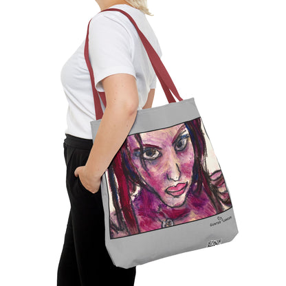 Tote Bag (AOP)- Motiv: Front Lola & Rückseite Lola, Grau