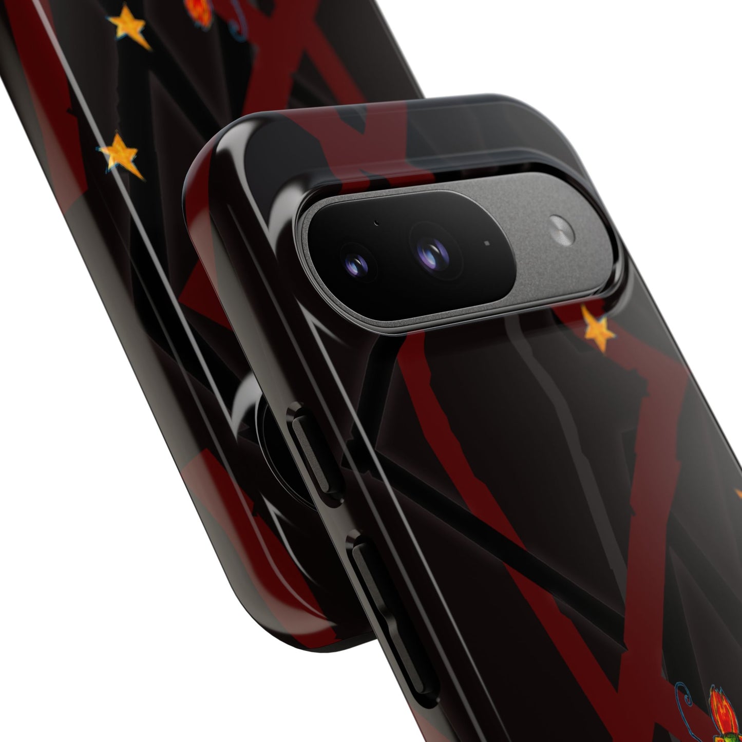 Tough Cases - Google Pixel - Samsung Galaxy - Motiv: Katze schwebt und Ranken, H 5,26 cm, Mikado3