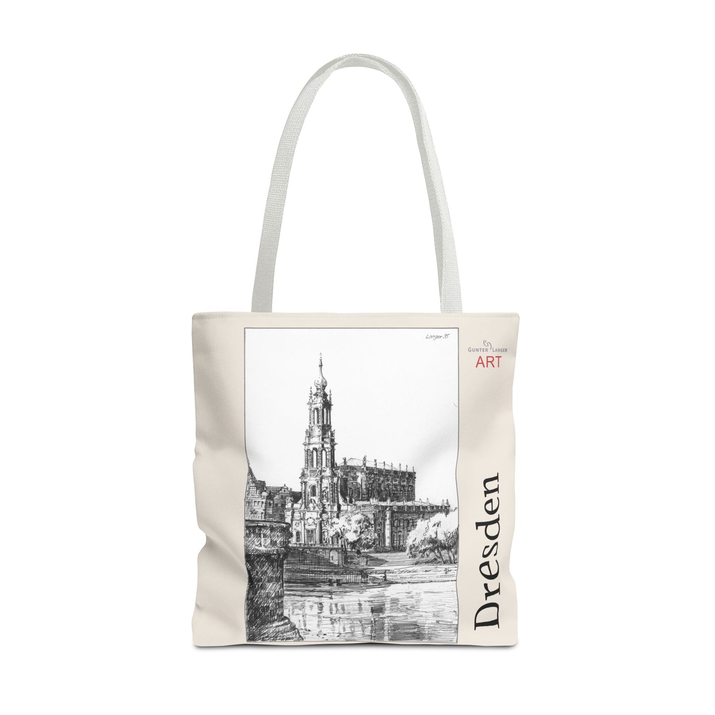 Tote Bag (AOP) - Motiv: Dresden -  Hofkirche, Bleistift