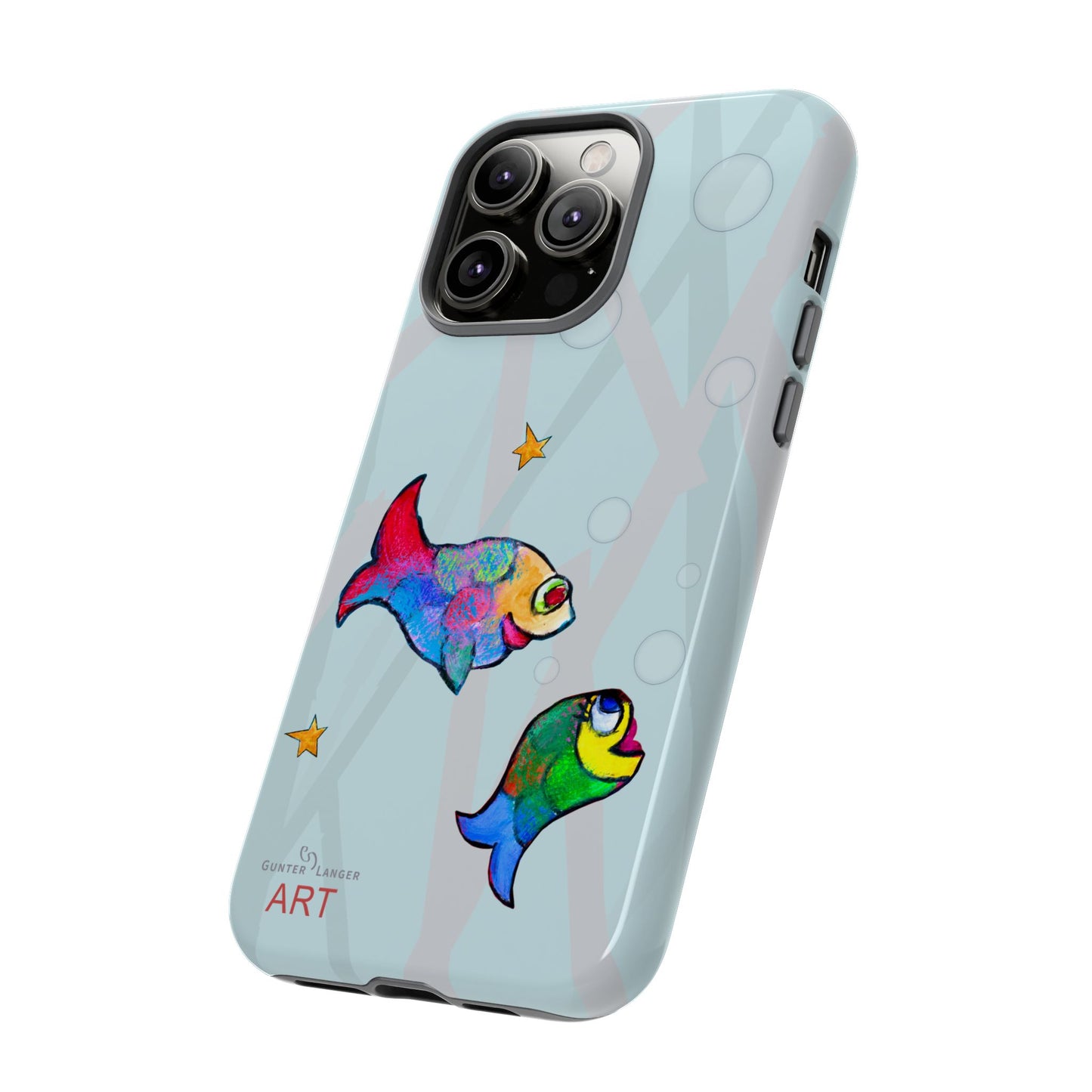 Tough Cases - iPhone - Motiv: "Fische", Mikado blau