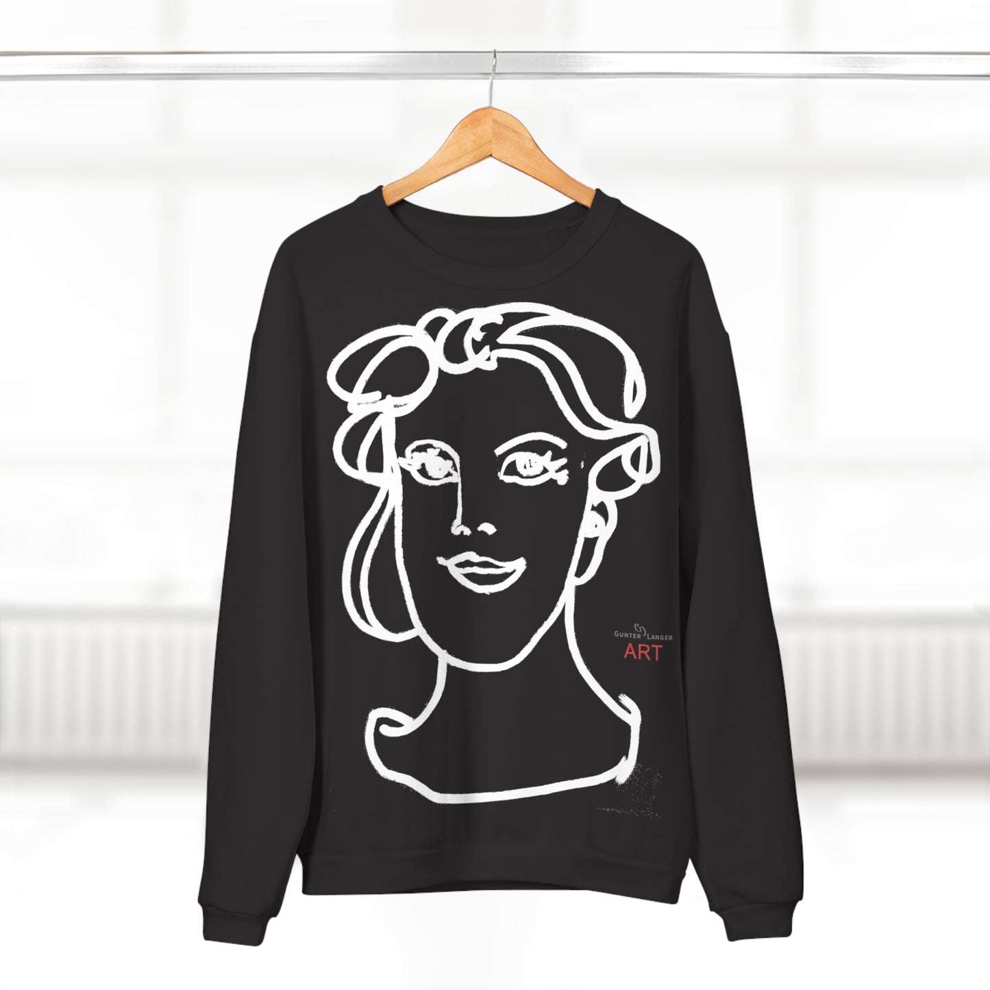 Unisex Crew Neck Sweatshirt (EU) - Motiv: Front Gia & Rückseite Gia (weiß)