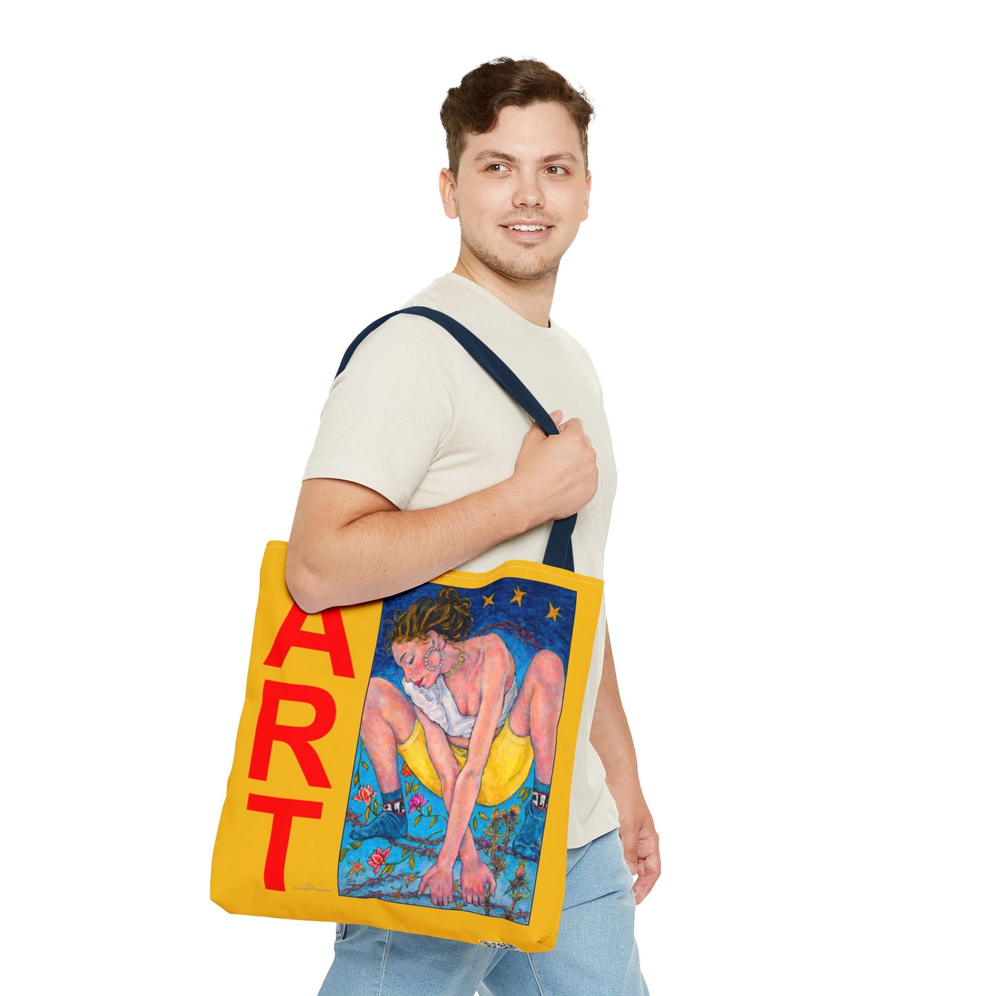 Tote Bag (AOP) - Motiv: Alva & Siegesgöttin, Gelb, Rot