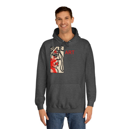 Unisex College Hoodie - Motiv: Front Ria (Ausschnitt) & Rückseite Ria,  H48,5 cm