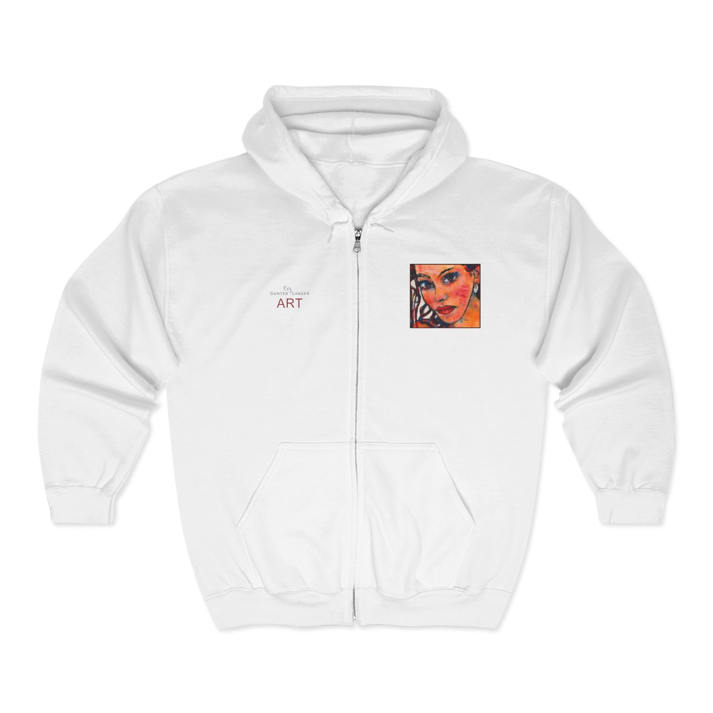 Unisex Heavy Blend™ Full Zip Hooded Sweatshirt - Motiv: Lea, H 10 cm