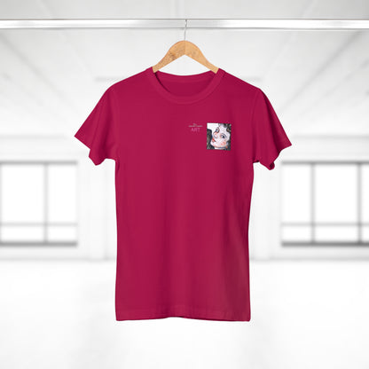 Single Jersey Women's T-shirt- dunkel - Motiv: Annette, Ausschnitt, H 7,5 cm