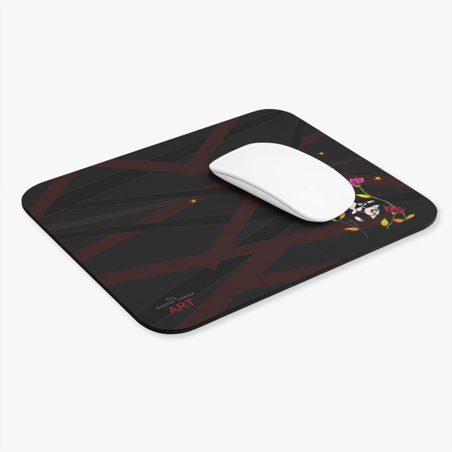 Mouse Pad (Rectangle) - Motiv: Katze fliegt, Mikado 2