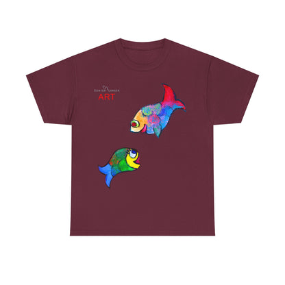 Unisex Heavy Cotton Tee - Motiv: Front Zwei Fische zueinander