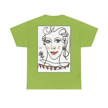 Unisex Heavy Cotton Tee - Motiv:  Front Lina H 11 cm & Rückseite Lina, H 49 cm, Neck Label