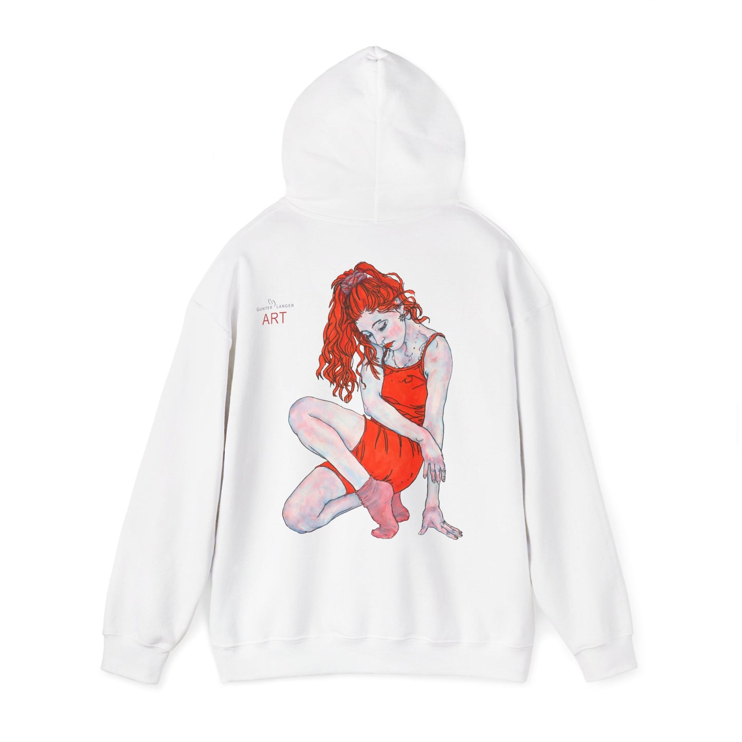 Unisex Heavy Blend™ Hooded Sweatshirt - Motiv: Front Julia (klein 16,5 cm) & Rückseite Julia, H 43 cm