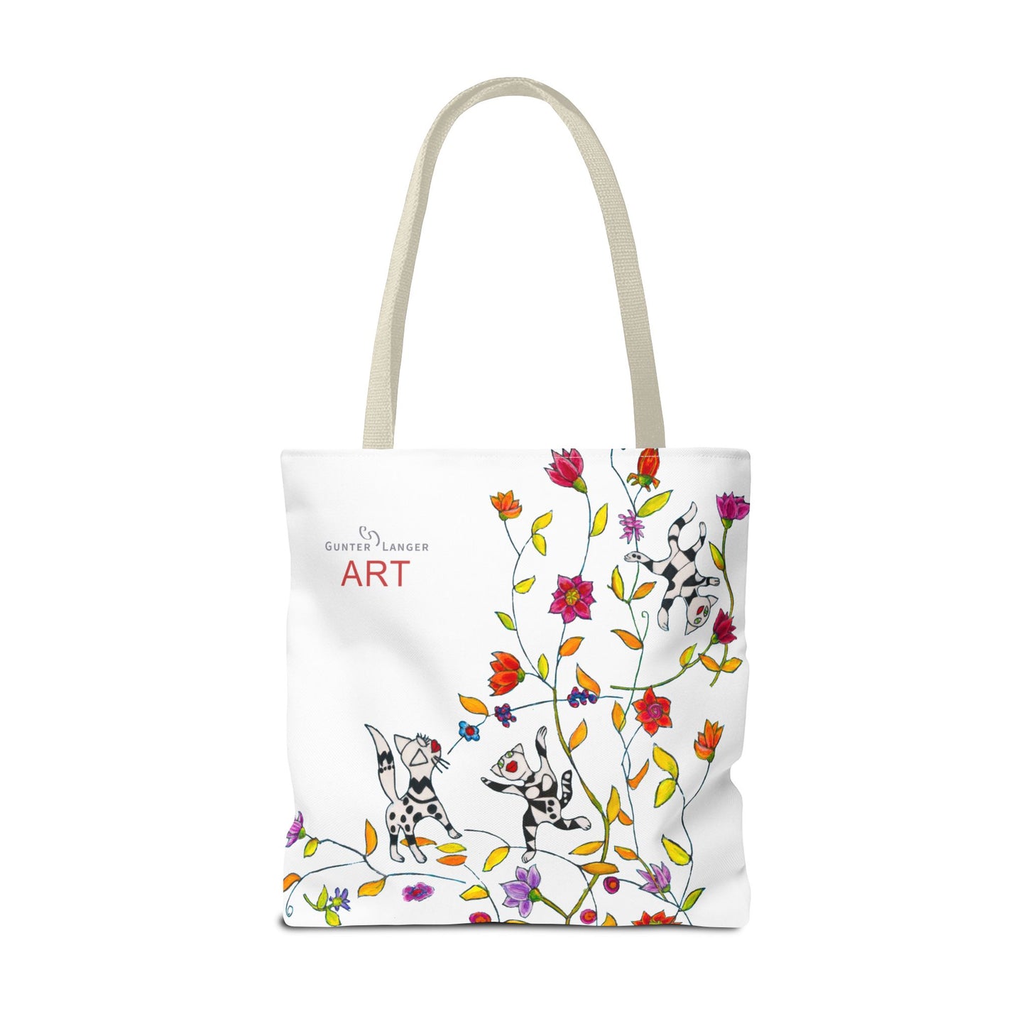 Tote Bag (AOP) - Motiv: Drei Karierte Katzen