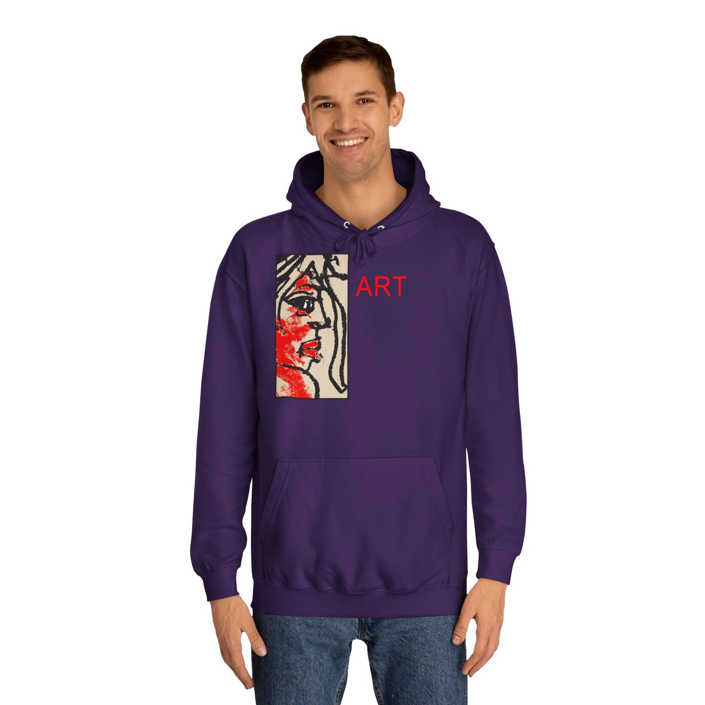 Unisex College Hoodie - Motiv: Front Ria (Ausschnitt) & Rückseite Ria,  H48,5 cm