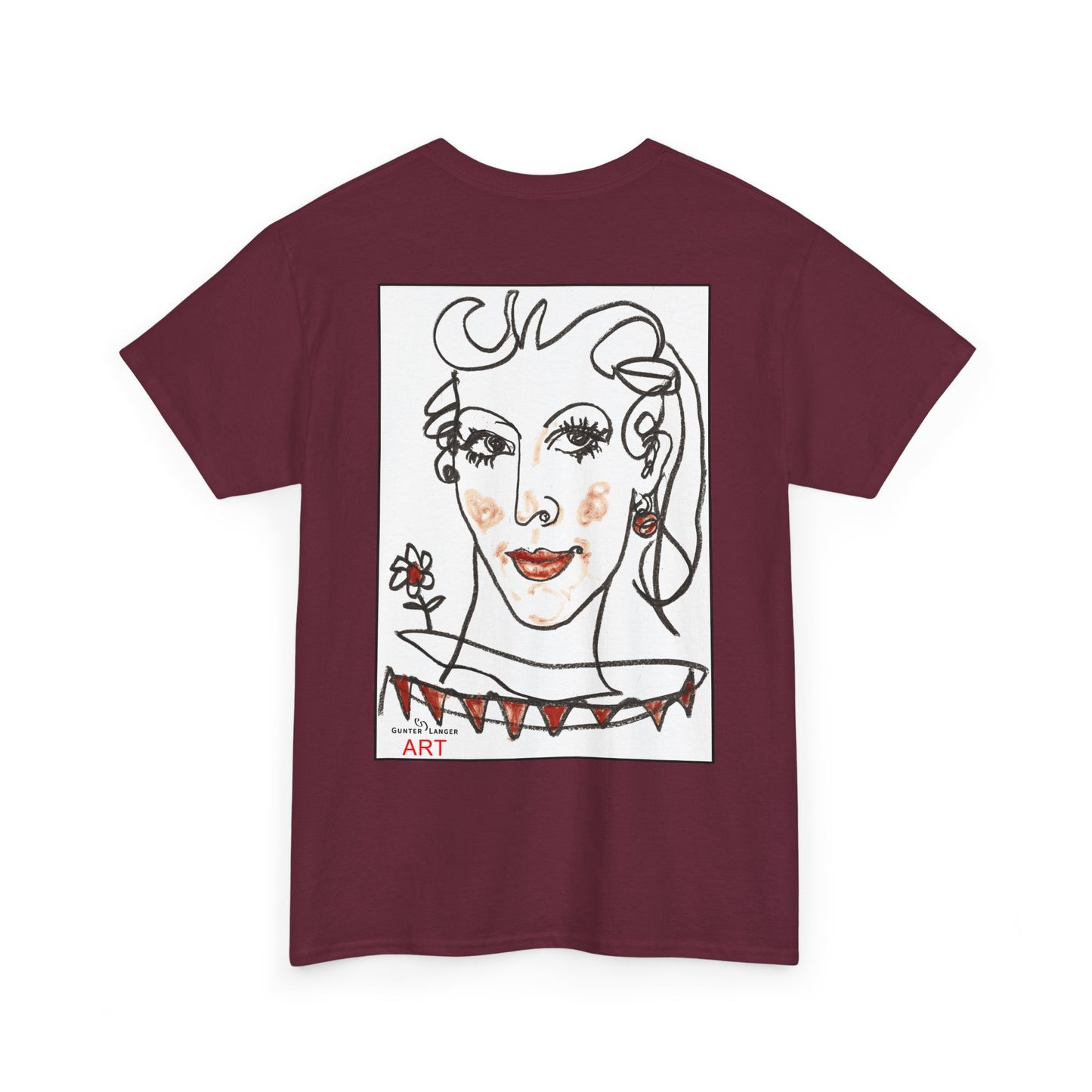 Unisex Heavy Cotton Tee - Motiv: Front Logo & Rückseite Lina, Neck Label