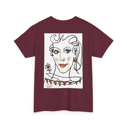 Unisex Heavy Cotton Tee - Motiv: Front Logo & Rückseite Lina, Neck Label
