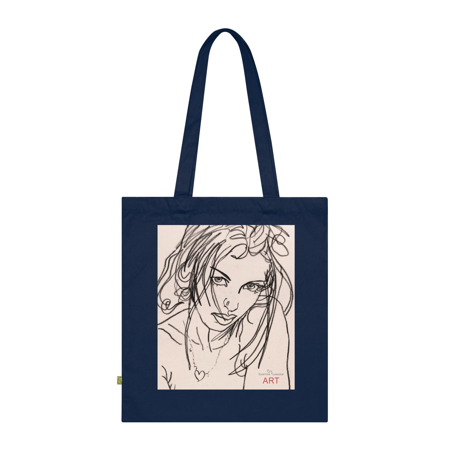 Organic Cotton Tote Bag - Motiv: Rosalie,  einseitig bedruckt, H34 cm