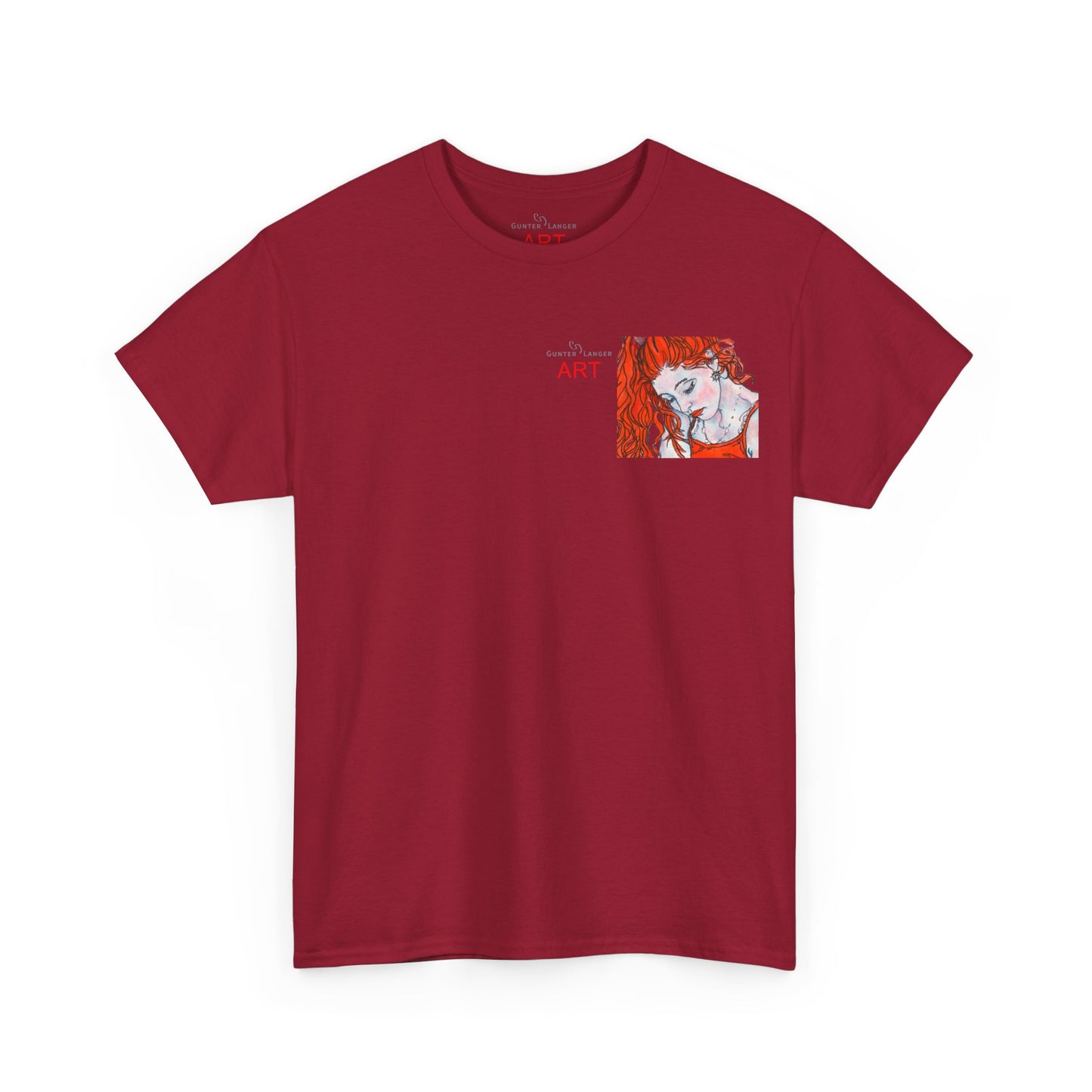 Unisex Heavy Cotton Tee - Motiv:  Front Julia, Ausschnitt & Rückseite Julia, H 49 cm, Aura, N-Label