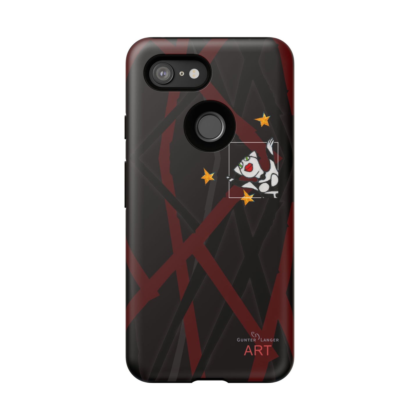 Tough Cases - Google Pixel - Samsung Galaxy - Motiv:  "Miau" klein H 8 cm, Sternenhimmel, Mikado3