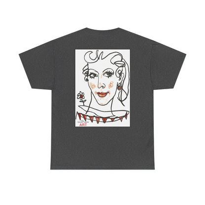 Unisex Heavy Cotton Tee - Motiv: Front Logo & Rückseite Lina, Neck Label