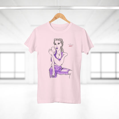 Single Jersey Women's T-shirt - Motiv: Front, Front Carlotta H 34,5 cm