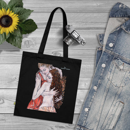 Organic Cotton Tote Bag - Motiv: Bei dir & Hanna, zweiseitig bedruckt, H30 cm