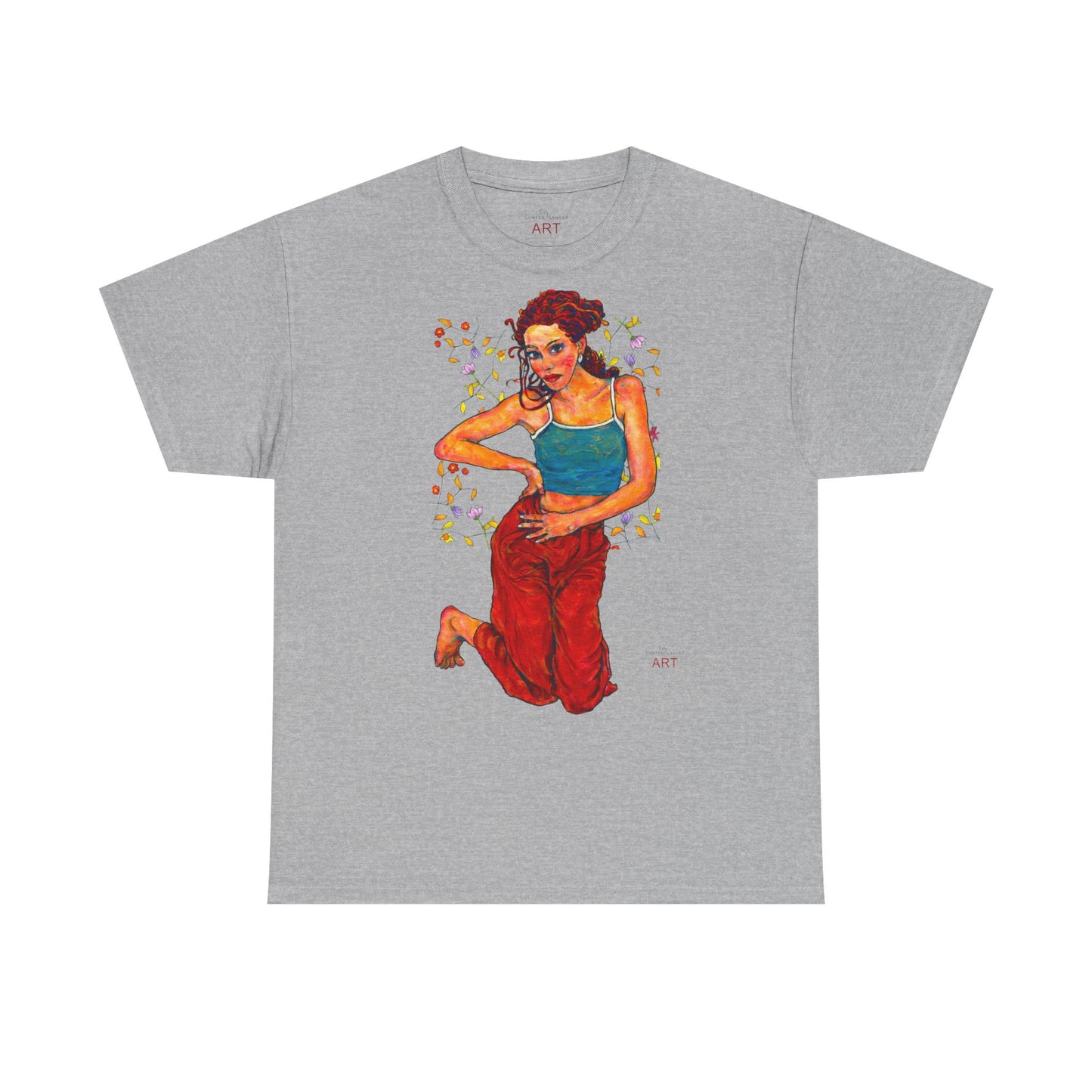 Unisex Heavy Cotton Tee - Motiv: Motiv Lea, Ranken, 49cm, Neck Label