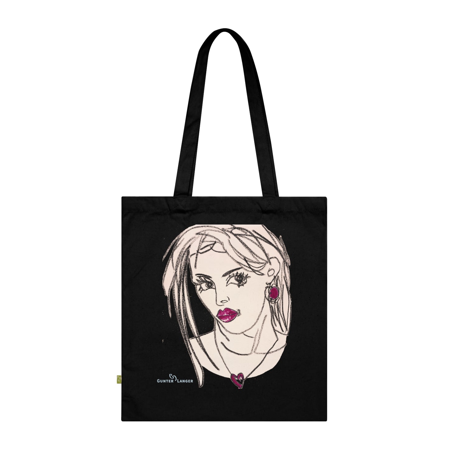 Organic Cotton Tote Bag - Motiv: Raja (Ausschnitt) & Sylvia, Zweiseitig bedruckt, H 30 cm