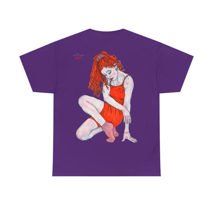 Unisex Heavy Cotton Tee - Motiv:  Front Julia, H25 cm & Rückseite Julia, H 49 cm