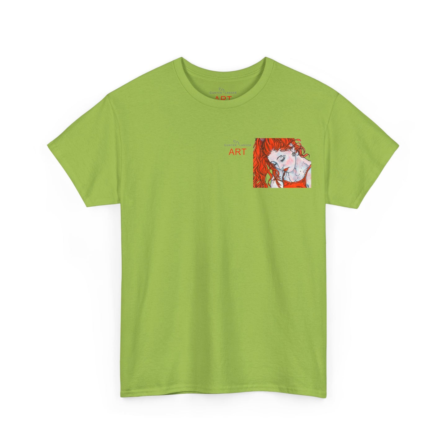 Unisex Heavy Cotton Tee - Motiv:  Front Julia, Ausschnitt & Rückseite Julia, H 49 cm, Aura, N-Label