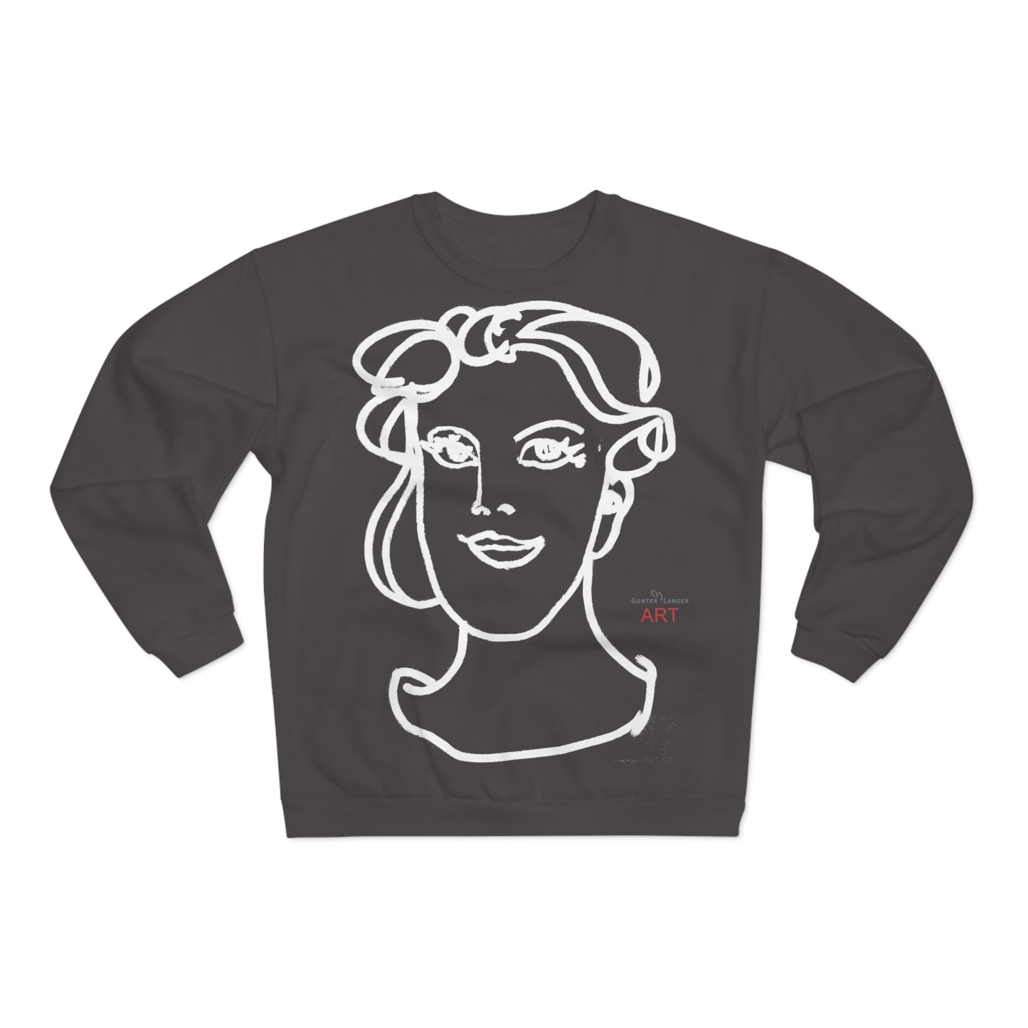 Unisex Crew Neck Sweatshirt (EU) - Motiv: Front Gia & Rückseite Gia (weiß)