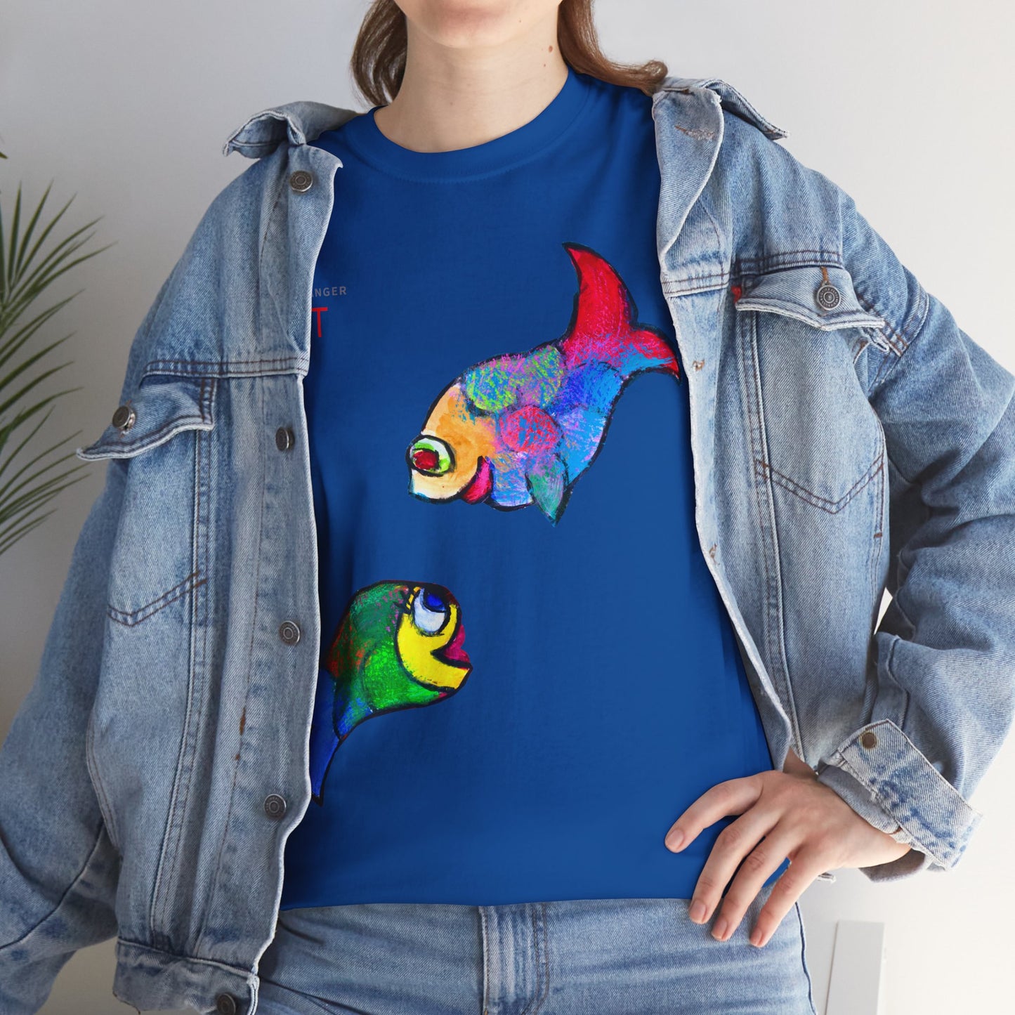 Unisex Heavy Cotton Tee - Motiv: Front Zwei Fische zueinander