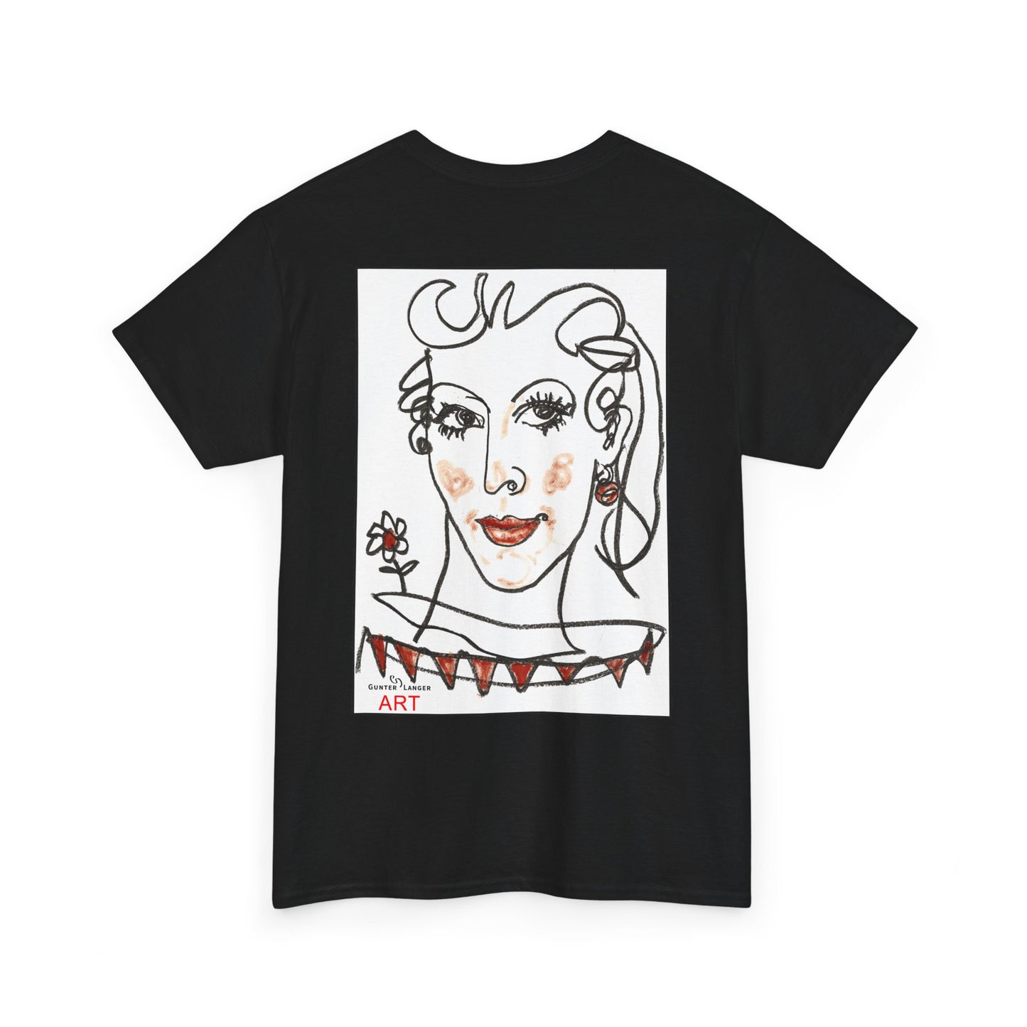 Unisex Heavy Cotton Tee - Motiv: Front Logo & Rückseite Lina, Neck Label