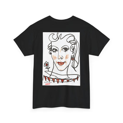 Unisex Heavy Cotton Tee - Motiv: Front Logo & Rückseite Lina, Neck Label