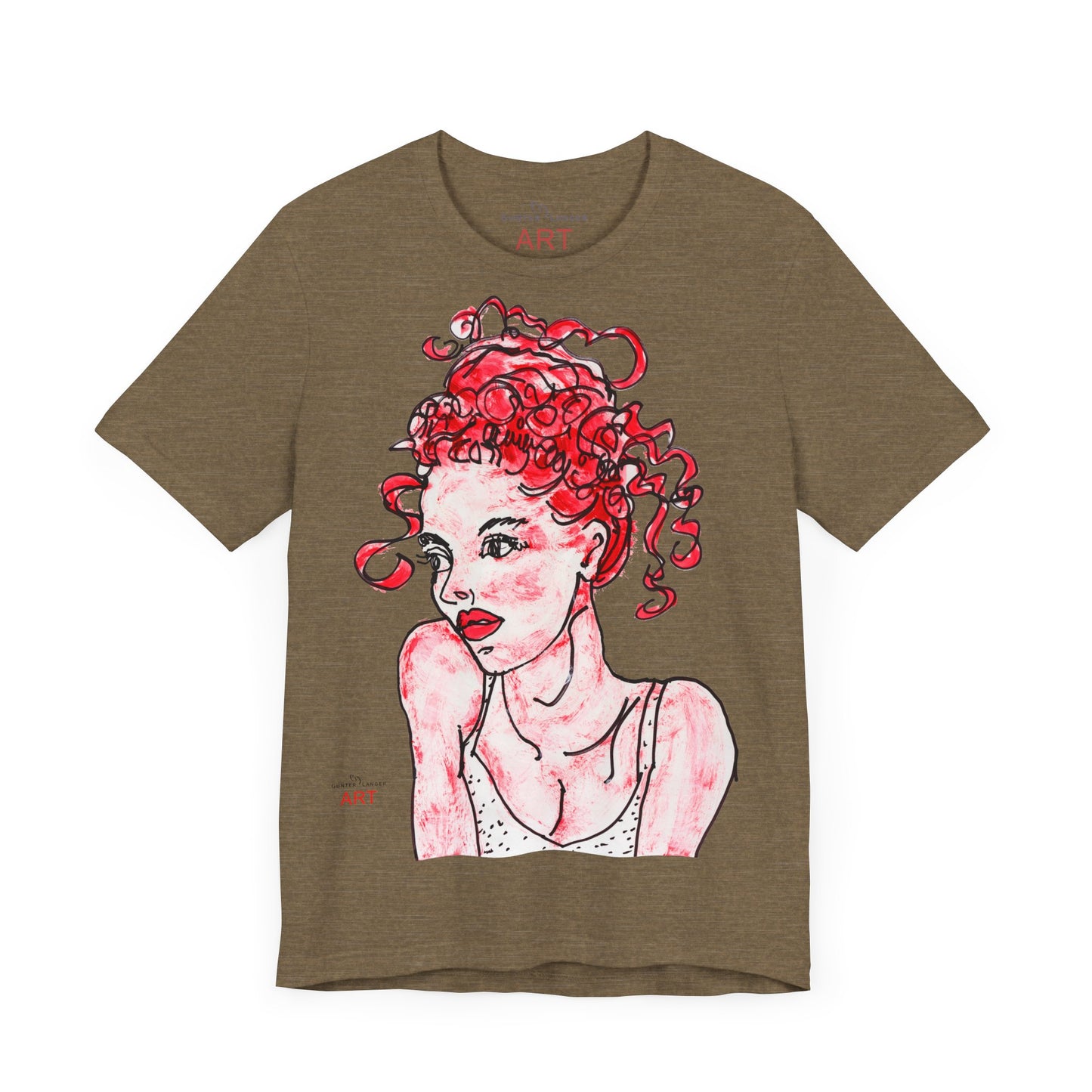 Unisex Jersey Short Sleeve Tee - Motiv: Front Mila, H 49 cm