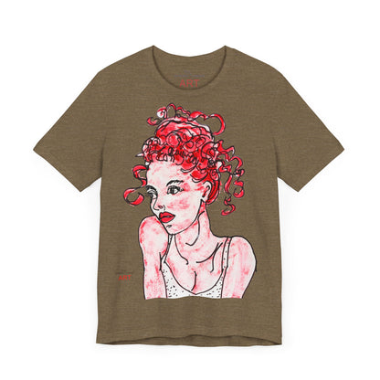 Unisex Jersey Short Sleeve Tee - Motiv: Front Mila, H 49 cm