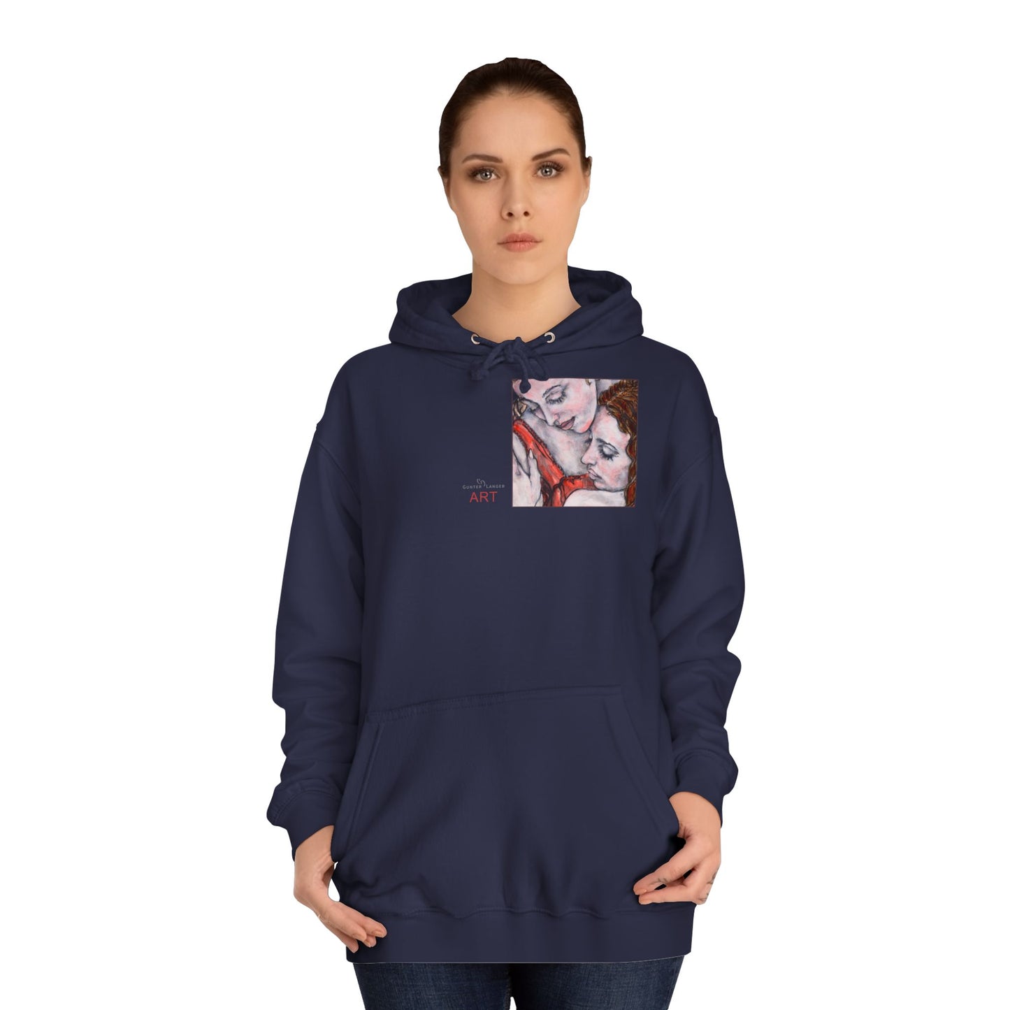 Unisex College Hoodie - Motiv: Front Bei dir & Rückseite Bei dir