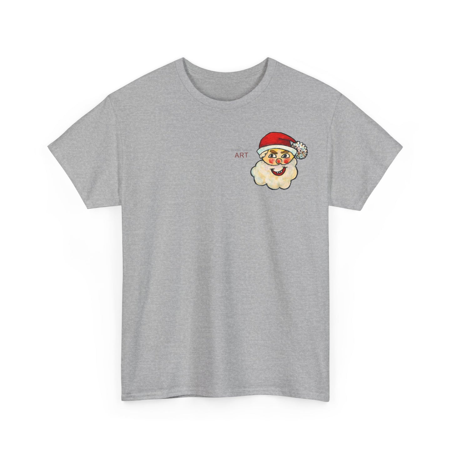 Unisex Heavy Cotton Tee - Motiv: Weihnachtsmann, H 13 cm