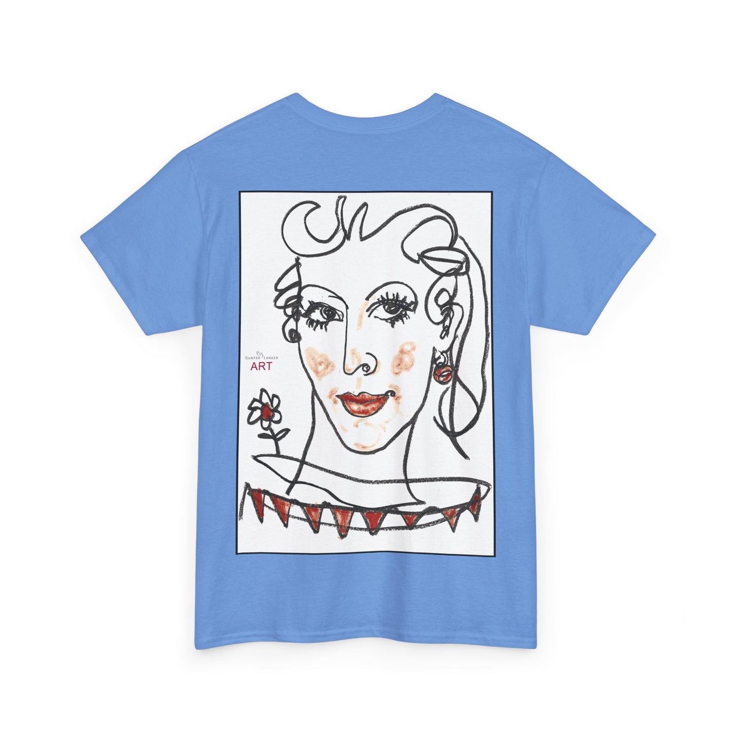 Unisex Heavy Cotton Tee - Motiv:  Front Lina H 11 cm & Rückseite Lina, H 49 cm, Neck Label