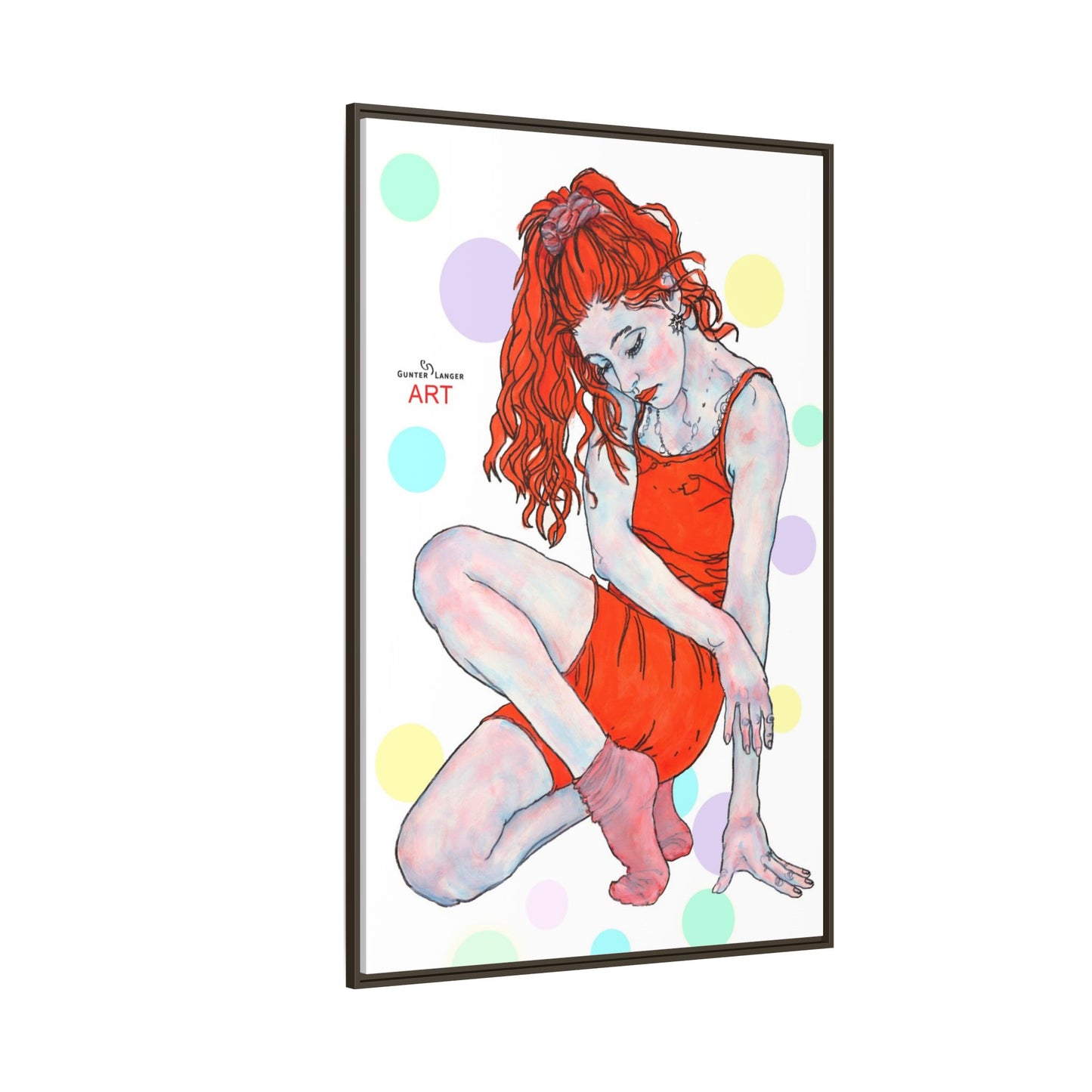 Matte Canvas, Framed (Multi-color) - Motiv:  Julia, Farbkreise, Format groß, H 91,4 bis 152,4 cm