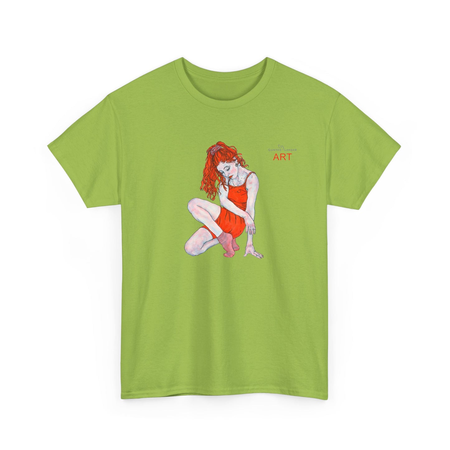 Unisex Heavy Cotton Tee - Motiv:  Front Julia, H25 cm & Rückseite Julia, H 49 cm