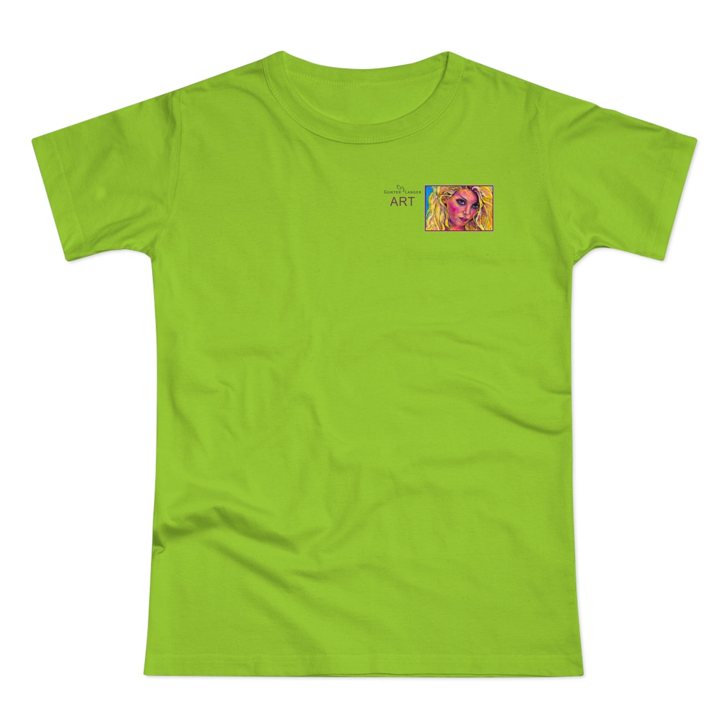 Single Jersey Women's T-shirt - hell - Motiv: Maria, Ausschnitt, H 5 cm