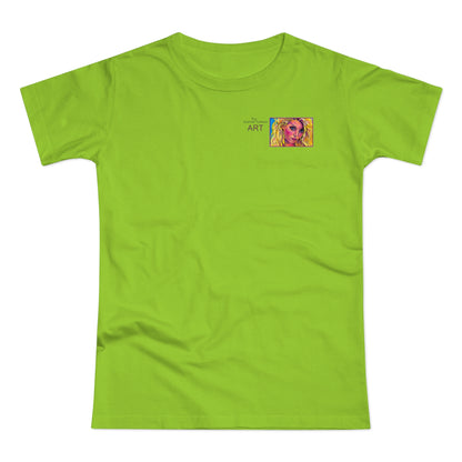 Single Jersey Women's T-shirt - hell - Motiv: Maria, Ausschnitt, H 5 cm