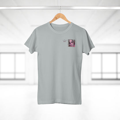 Single Jersey Women's T-shirt - hell - Motiv: Stella, Ausschnitt, H 6,3 cm