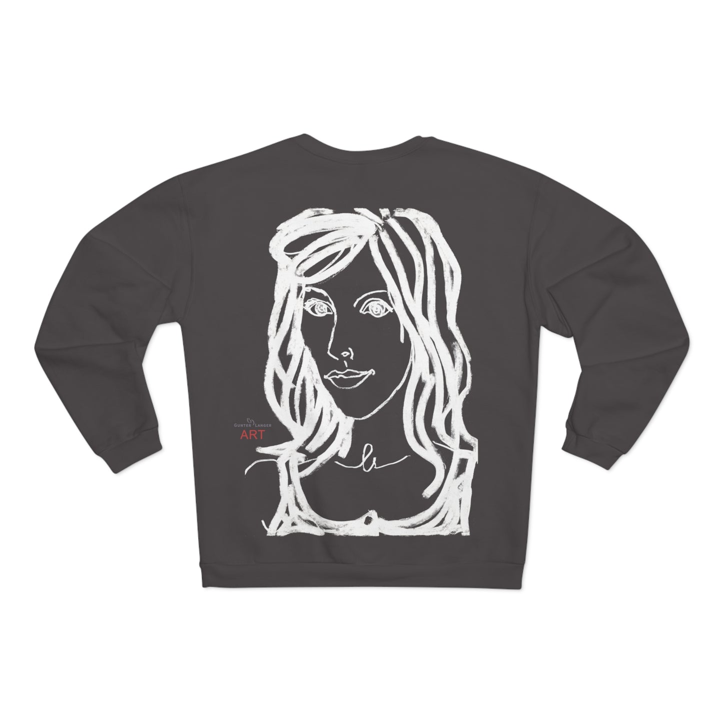Unisex Crew Neck Sweatshirt (EU) - Motiv: Front Esther &  Rückseite Esther (weiß)